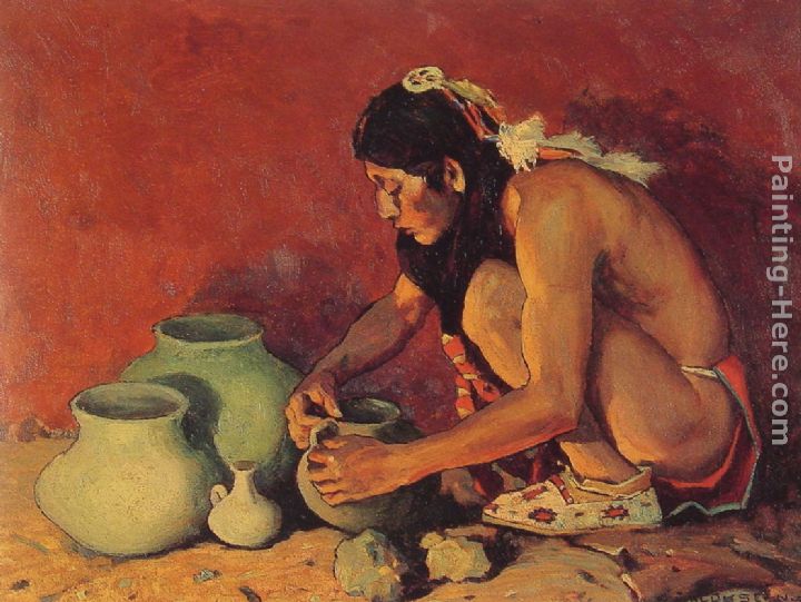 The Pottery Maker painting - Eanger Irving Couse The Pottery Maker art painting